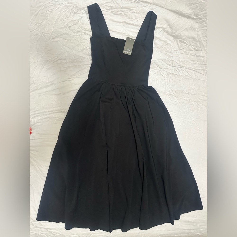Polo Garage black midi dress cotton
